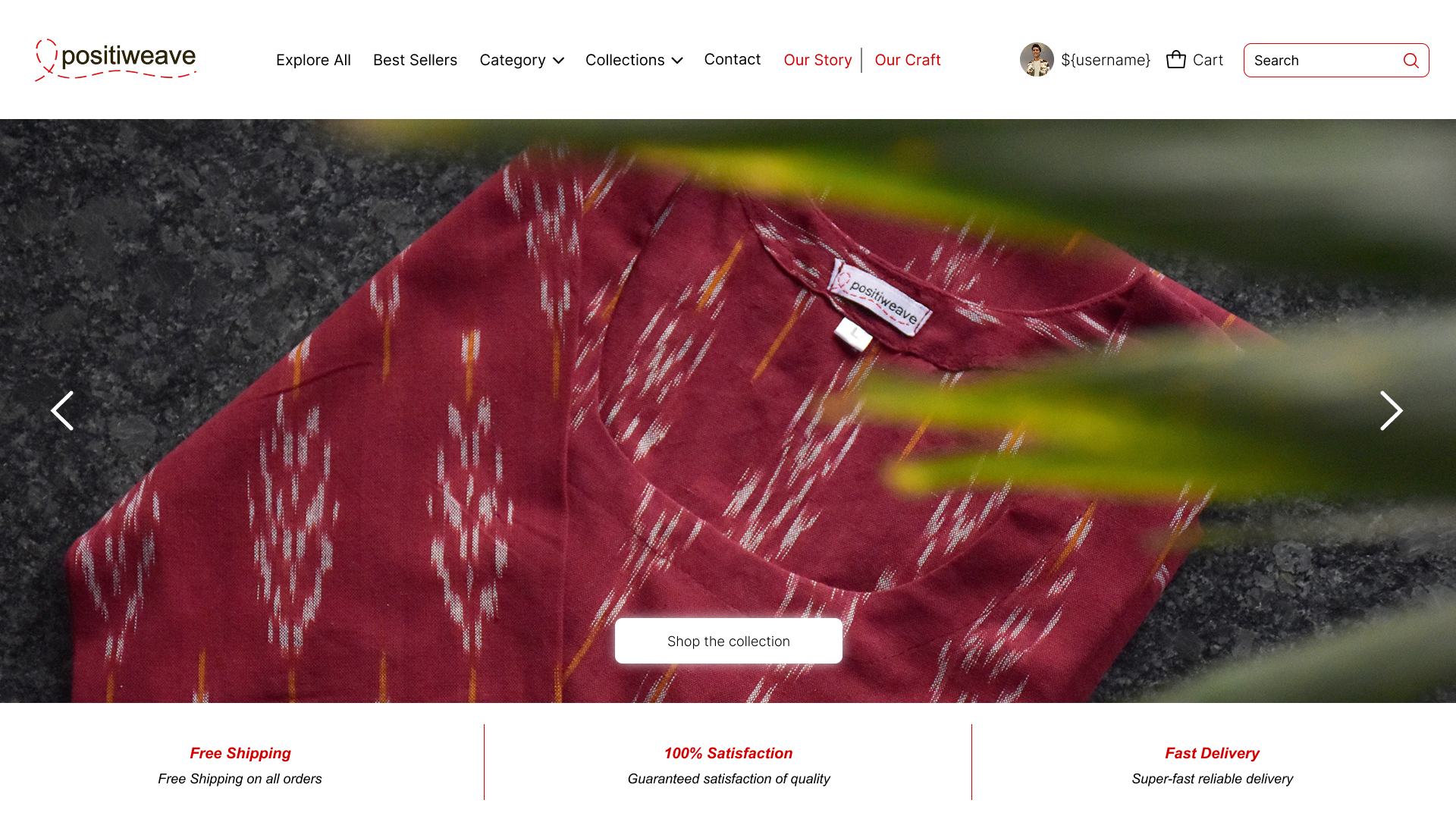 Positiweave Shop UI/UX